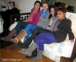 4 girls wearing Ugg boots and tights