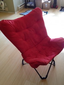 orange-red butterfly chair