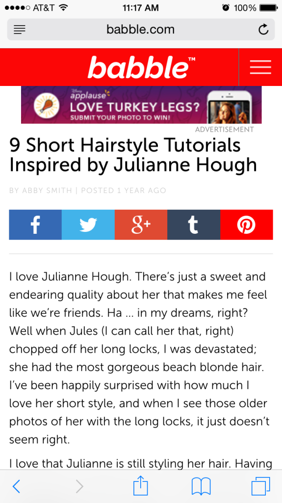 I will have your hair, Julianne Hough